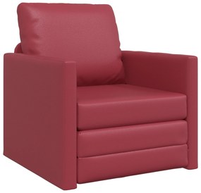 vidaXL Κρεβάτι-Σοφά 2 σε 1 Μπορντό 74x77x81 εκ. Συνθετικό δέρμα