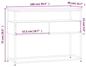 ΤΡΑΠΕΖΙ ΚΟΝΣΟΛΑ ΜΑΥΡΟ 100X40X75 ΕΚ. ΕΠΕΞΕΡΓΑΣΜΕΝΟ ΞΥΛΟ 834150