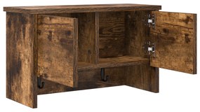 vidaXL Τοίχου Κρεμάστρα με ράφι Καπνιστή δρυς 50 x 20 x 30 εκ.