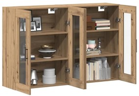 vidaXL Ντουλάπια Τοίχου 2 pcs Βελανιδιά Τέχνη και Μαύρο