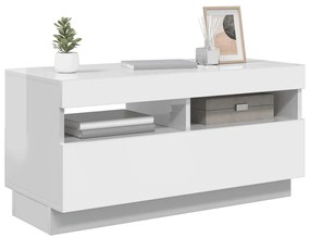 vidaXL Έπιπλο Τηλεόρασης με LED Γυαλιστερό Λευκό 80 x 35 x 40 εκ.
