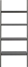vidaXL Ραφιέρα Κεκλιμένη 4 Επιπέδων Μαύρη 64 x 34 x 150,5 εκ.