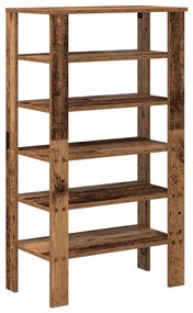 Ράφι παπουτσιών Παλιό ξύλο 61x32x105 cm Κατασκευασμένο ξύλο - Καφέ