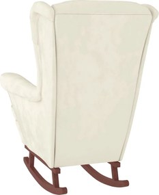 vidaXL Κουνιστή Πολυθρόνα με Πλάτη από Βελούδο σε Κρεμ χρώμα