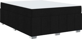 vidaXL Σκελετός Κρεβατιού με στρώμα Μαύρο 140 x 200 cm ύφασμα