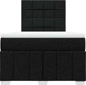 vidaXL Κρεβάτι Boxspring με Στρώμα Μαύρο 120x200 εκ. Υφασμάτινο