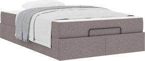 vidaXL Σκελετός κρεβατιού με στρώμα 2 pcs Taupe ύφασμα