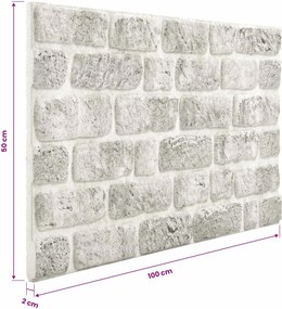 vidaXL Πάνελ τοίχου 10 pcs Ανοιχτό γκρι 100 x 50 cm Αφρός EPS