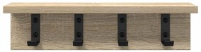 vidaXL Τοίχου Κρεμάστρα με ράφι Sonoma Δρυς 40 x 10.5 x 10.5 εκ