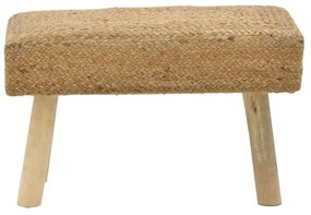 Σκαμπό με πόδια Iolion Inart φυσικό ξύλο-γιούτα 60x30x40εκ