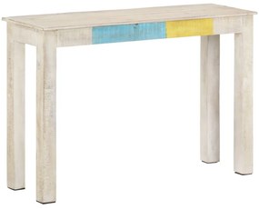 Τραπέζι Κονσόλα Λευκό 115x35x77 εκ. από Ακατέργαστο Ξύλο Μάνγκο - Λευκό