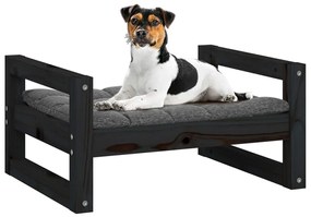 Κρεβάτι Σκύλου Μαύρο 55,5x45,5x28 εκ. από Μασίφ Ξύλο Πεύκου - Μαύρο