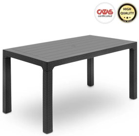 Τραπέζι κήπου Adler Megapap από PP χρώμα ανθρακί 140x80x74εκ.-GP015-0018