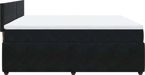 vidaXL Κρεβάτι Boxspring με Στρώμα Μαύρο 200x200 εκ. Βελούδινο