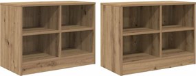 vidaXL Ντουλάπι κρεβατιού με ράφι 2 τεμ. Artisan Δρυς 66 x 33 x 48 εκ.