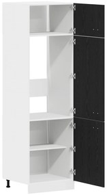 vidaXL Ντουλάπα Ψυγείου σε Μαύρη Δρυς - 60x57x207 εκ, Ξύλινη Κατασκευή