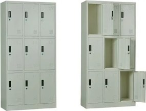 LOCKER 9 Θέσεων Φοριαμός - Ερμάριο, Μέταλλο Βαφή  Άσπρο   1τμχ