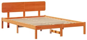 vidaXL Σκελετός Κρεβατιού Κερωτό καφέ 140 x 200 cm Μασίφ ξύλο πεύκου