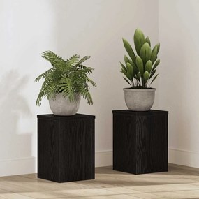 vidaXL Βάση φυτών 2 pcs Μαύρη Οξυά 20 x 20 x 30 cm Επεξεργασμένο ξύλο