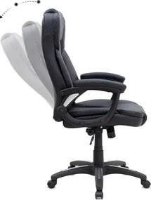 Καρέκλα γραφείου διευθυντική Morgan Megapap από τεχνόδερμα χρώμα μαύρο 67x65x112/122εκ.