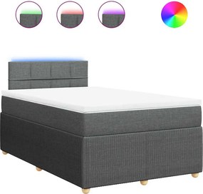 vidaXL Κρεβάτι Boxspring με Στρώμα Σκούρο Γκρι 120x200 εκ. Υφασμάτινο