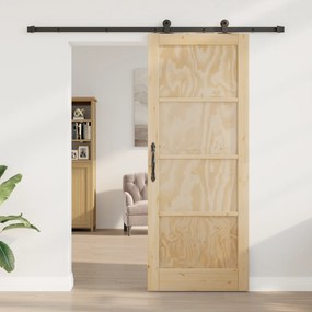 vidaXL Συρόμενη πόρτα  με σετ εξαρτημάτων 'ORKDAL' μασίφ ξύλο πεύκου