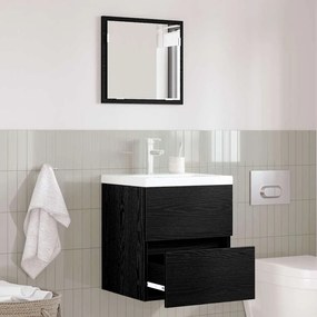 vidaXL Ντουλάπι Μπάνιου με συρτάρι Μαύρη Οξυά 41 x 38.5 x 45 cm