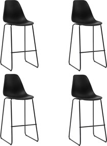 vidaXL Σετ Επίπλων Μπαρ 5 Τεμαχίων Μαύρο Πλαστικό