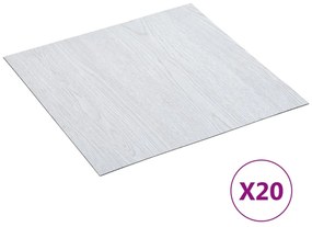vidaXL Δάπεδο Αυτοκόλλητο Λευκό 20 τεμ. 1,86 μ² από PVC