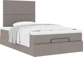 vidaXL Οθωμανικό κρεβάτι με στρώμα Taupe 120x190 cm Ύφασμα