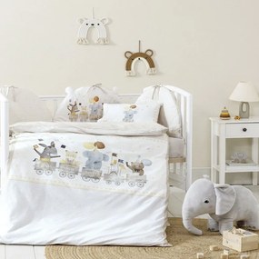 Σεντόνια Βρεφικά Magic Party (Σετ 3τμχ) White-Beige Nima Κούνιας 120x170cm 100% Βαμβάκι
