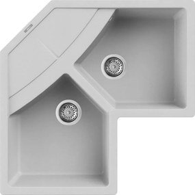 Elleci Unico Corner - Γωνιακός Νεροχύτης Κουζίνας 83x83 - Aluminium