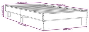 ΠΛΑΙΣΙΟ ΚΡΕΒΑΤΙΟΥ SONOMA ΔΡΥΣ 90 X 190 ΕΚ. ΕΠΕΞ. ΞΥΛΟ &amp; ΜΕΤΑΛΛΟ 845883