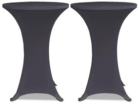 vidaXL Καλύμματα Τραπεζιού Ελαστικά 2 τεμ. Ανθρακί 60 εκ.