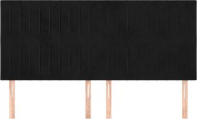 vidaXL Κεφαλάρι Μαύρο Βελούδινο 180x5x118/128 εκ.