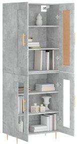 vidaXL Ντουλάπι Γκρι Σκυροδέματος 69,5x34x180 εκ. Επεξεργασμένο Ξύλο