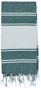 Πετσέτα Θαλάσσης Pestemal Λευκή Φάσα ~280g 90x180cm SummerTiempo 623191 Πράσινο σκ. 42-3171-DGRN