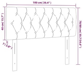 vidaXL Κεφαλάρι Κρεβατιού LED Σκούρο Γκρι 100x7x78/88 εκ. Υφασμάτινο