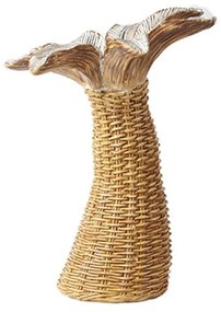 Κηροπήγιο Ginko 1 019766 16x13xH18,5cm Natural Polyresin