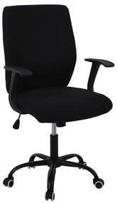 WOODWELL ΕΟ524,1MBF3900 Πολυθρόνα Γραφείου Βάση Μέταλλο Βαφή Μαύρo Ύφασμα Μαύρο 61x57x94/104cm ΕΟ524,1M