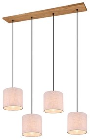 Φωτιστικό Οροφής - Ράγα Elmau 302100430 4xE27 60W Beige-Natural Trio Lighting