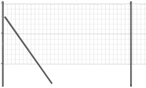 vidaXL Euro Fence με 7 Στηρίγματα 1.4x10 m Γαλβανισμένος Χάλυβας Γκρι