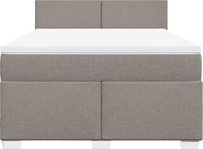 vidaXL Κρεβάτι Boxspring με Στρώμα Taupe 160x200 εκ. Υφασμάτινο