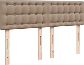 vidaXL Κρεβάτι Boxspring με Στρώμα Καπουτσίνο 140x190εκ.από Συνθ.Δέρμα
