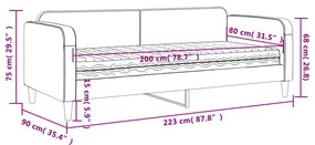 Καναπές Κρεβάτι με Στρώμα Taupe 80 x 200 εκ. Υφασμάτινο - Μπεζ-Γκρι