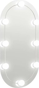 vidaXL Καθρέφτης με Φώτα LED 80x40 εκ. Γυαλί Οβάλ