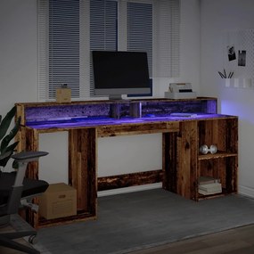 vidaXL Desk Παλαιωμένο ξύλο 200 x 55 x 91 cm Engineered wood