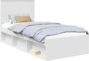 vidaXL Σκελετός Κρεβατιού Λευκό 75 x 190 cm Στερεά ξυλεία πεύκου