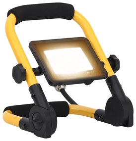 vidaXL Προβολέας LED με Λαβή Θερμό Λευκό 20 W