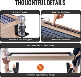 VEVOR 274,3 cm Shuffleboard Table 2 in 1 Shuffleboard and Bowling Combo Set